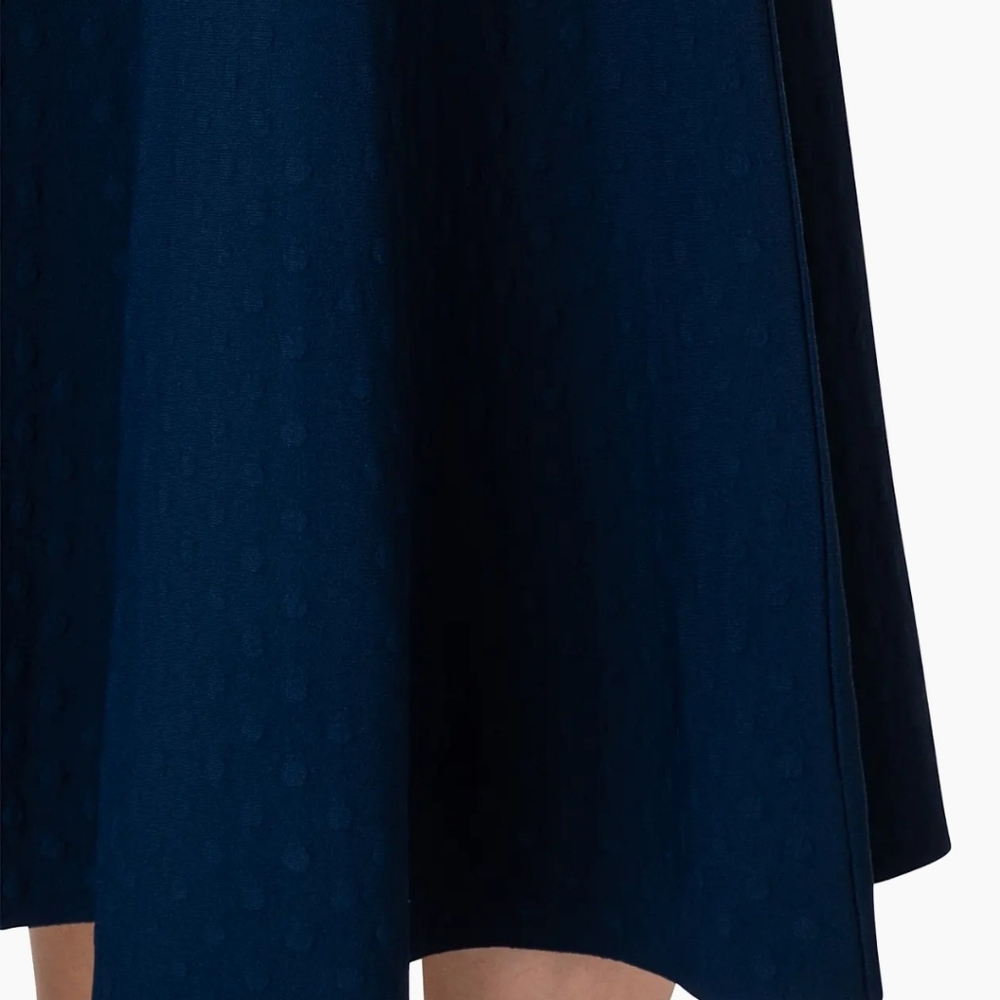 Akris punto Knit Jacquard Midi-Dress Size 16 Navy - Picture 3 of 14